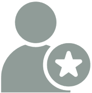 Person silhouette and star icon
