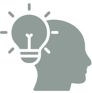 Profile silhouette with lightbulb